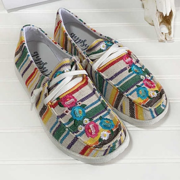 Gypsy Jazz FLO Multi Stripe Slip On Sneakers - Picture 1 of 5